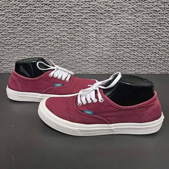 VANS Women's Burgundy Canvas Lace Up Low Top Skate Shoes Size 7.5 - Picture 5 of 9